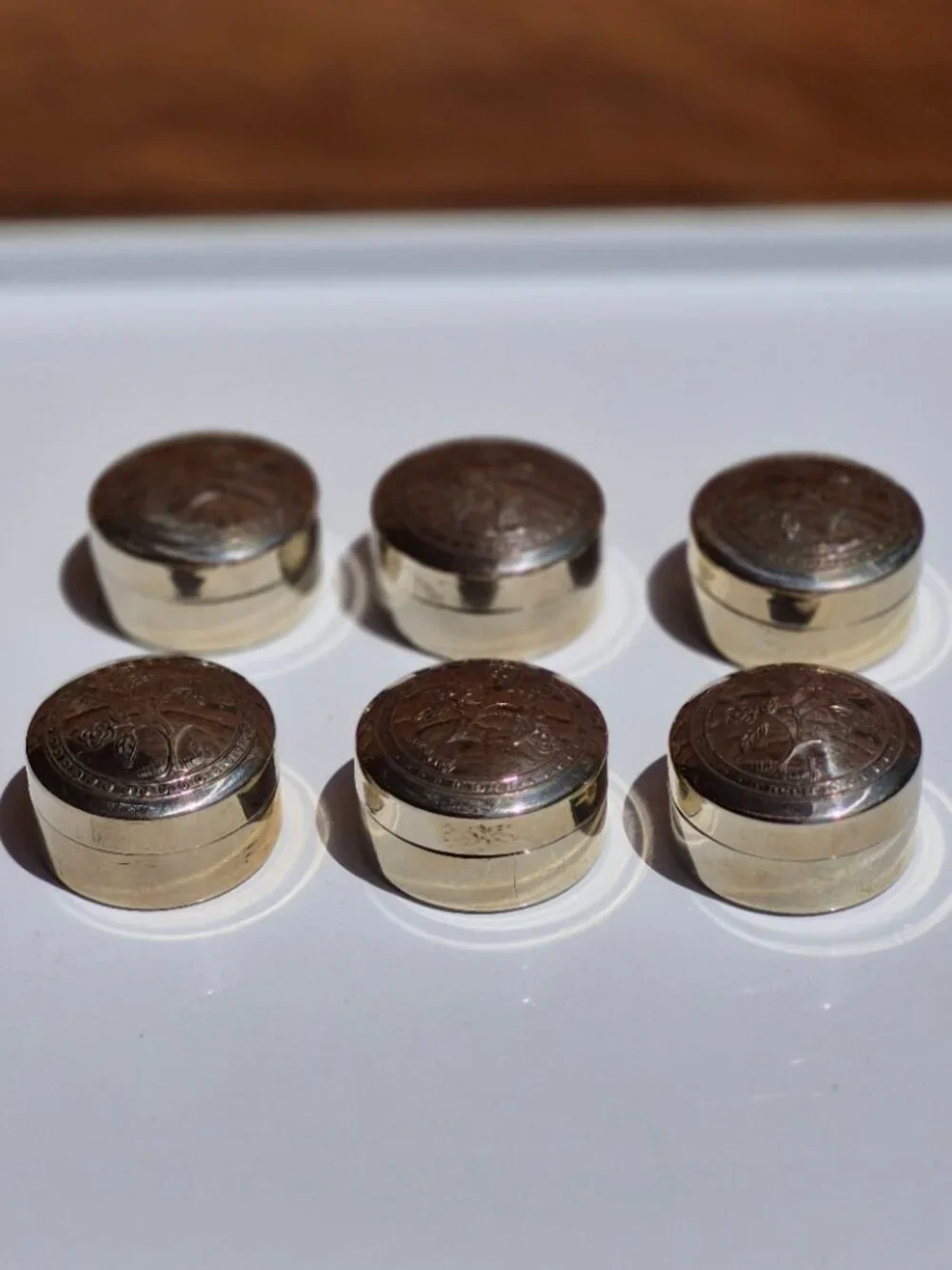 Vintage Brass Thailand Pill Box vintage silver
